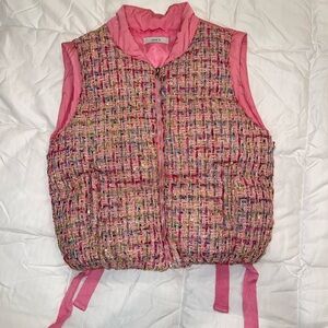 New Lane B tweed puffer vest
